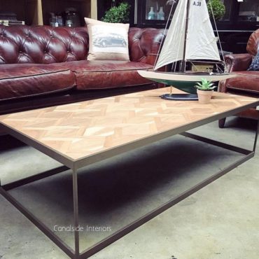 Slick Parquetry Coffee Table - Distressed Gold