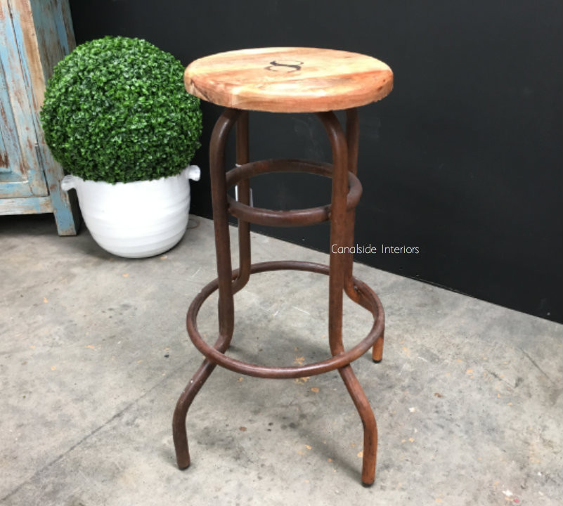 Elk Industrial Wood Top Stool