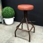Sarah Leather Top Industrial Stool