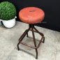 Sarah Leather Top Industrial Stool