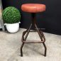 Sarah Leather Top Industrial Stool