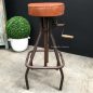 Cruz Adjustable Industrial Stool with Leather Stool