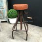 Cruz Adjustable Industrial Stool with Leather Stool