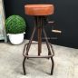 Cruz Adjustable Industrial Stool with Leather Stool