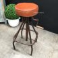 Cruz Adjustable Industrial Stool with Leather Stool