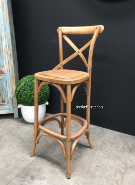 Cross Back Bar Stool