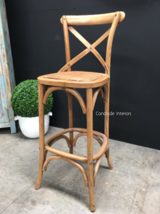 Cross Back Bar Stool
