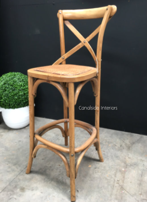 Cross Back Bar Stool