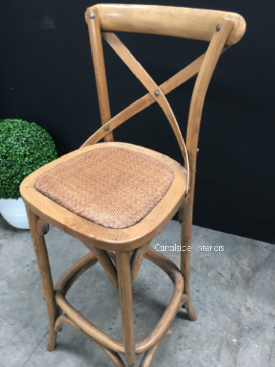 Cross Back Bar Stool
