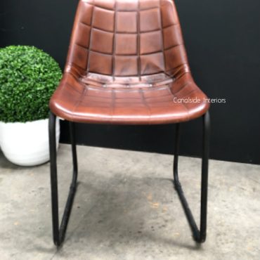 Linetti Leather Chair with Square Stitching