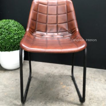 Linetti Leather Chair with Square Stitching