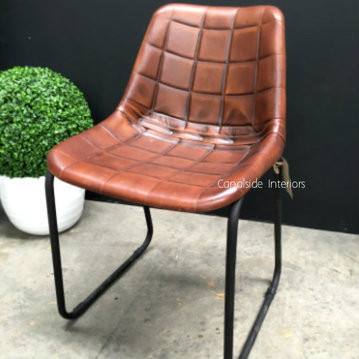 Linetti Leather Chair with Square Stitching