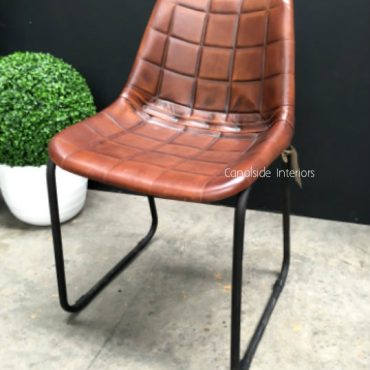 Linetti Leather Chair with Square Stitching