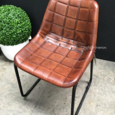 Linetti Leather Chair with Square Stitching