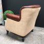Doctus Aged Leather/Linen Armchair