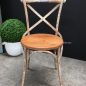 Metal Cross Back Chair with wooden seat