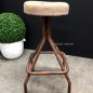 Sarah Industrial Stool with Hessian Seat