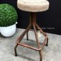 Sarah Industrial Stool with Hessian Seat