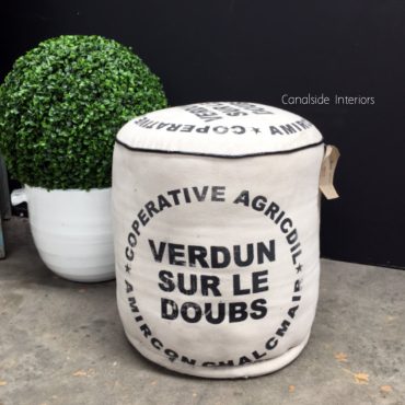 Zoe Cream Ottoman - Verdun Print