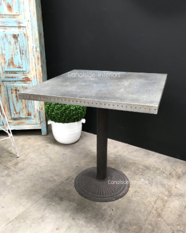 Cafe Table Top - Metal Style with exposed rivets - 70cm Square