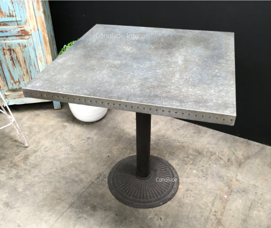 Cafe Table Top - Metal Style with exposed rivets - 70cm Square
