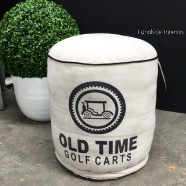 Zoe Cream Ottoman - Old Time Print