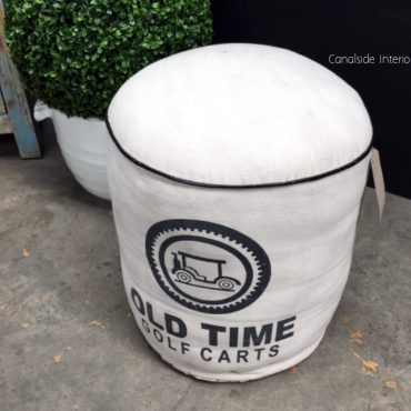 Zoe Cream Ottoman - Old Time Print