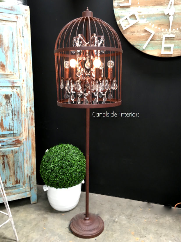 Vintage Birdcage Floor Lamp
