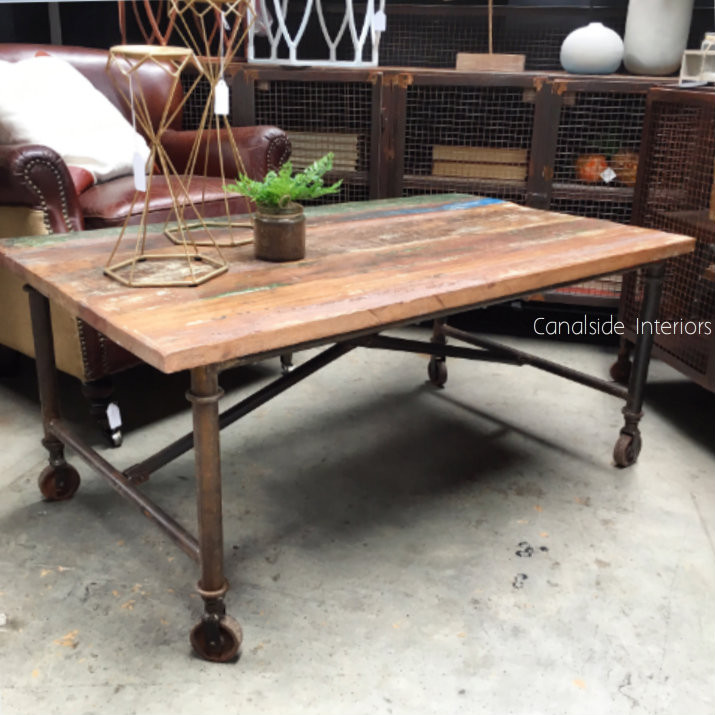 Patagonia Industrial Coffee Table on Castors
