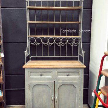 Market Hill French Country Rustic Sideboard / Cupboard with Metal Hutch