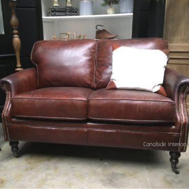 Newport Aged Leather 2-Seater Lounge