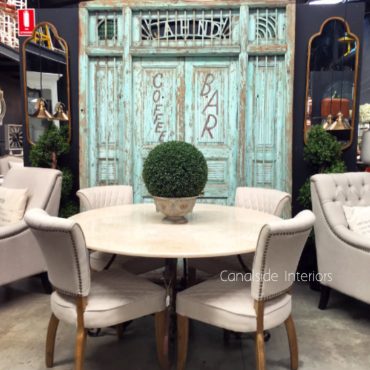 Santiago Round Dining Table with Marble Top