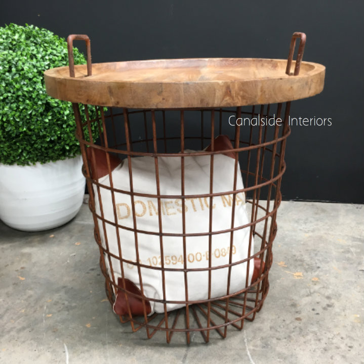 Basketcase Side Table with Storage