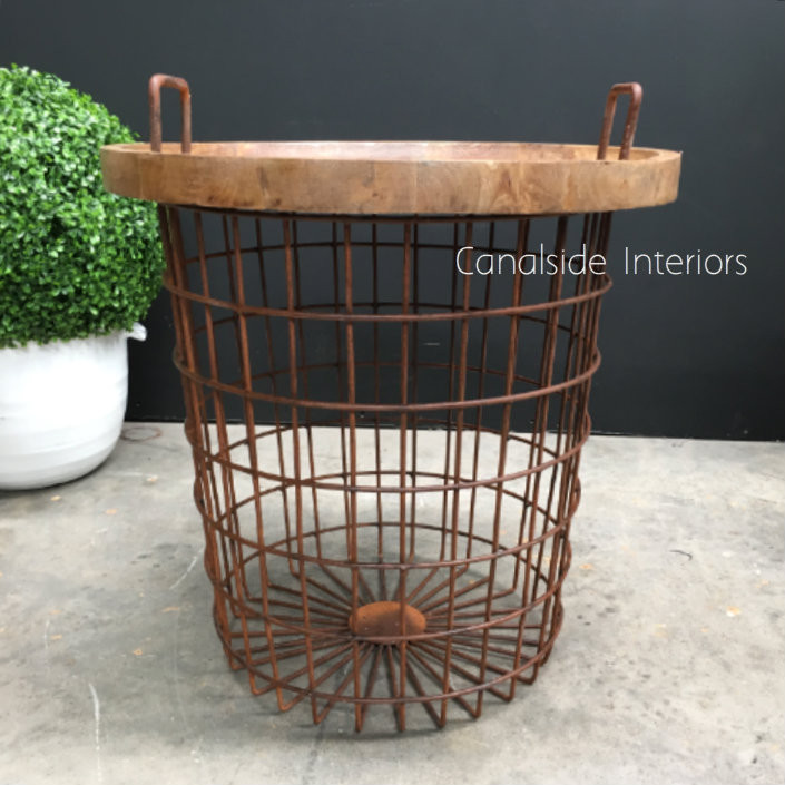 Basketcase Side Table with Storage