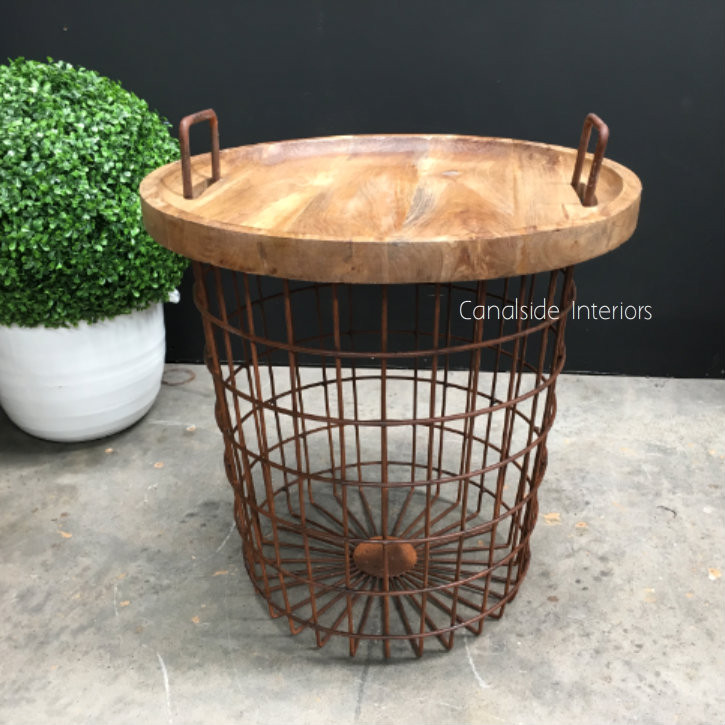 Basketcase Side Table with Storage