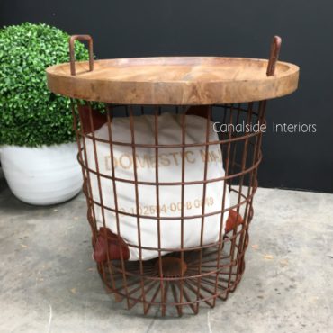 Basketcase Side Table with Storage