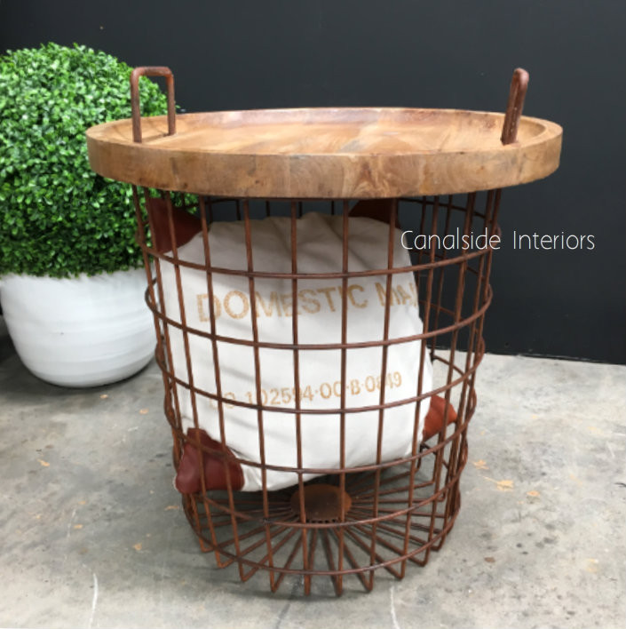 Basketcase Side Table with Storage