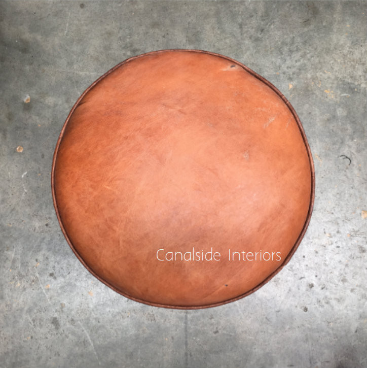 Deputy Aged Leather Ottoman / Stool
