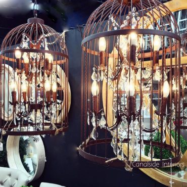 Vintage Birdcage Industrial Chandelier