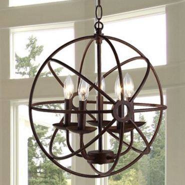 Foucault Single Orb Chandelier
*Note: current stock in distressed silver/charcoal