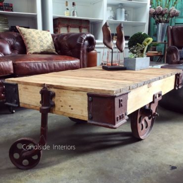 Cartage Industrial Coffee Table on Castors