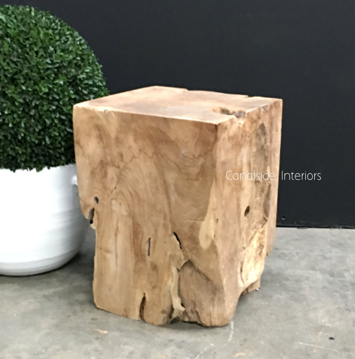 Square Organic Log Trunk Stools / Side Tables