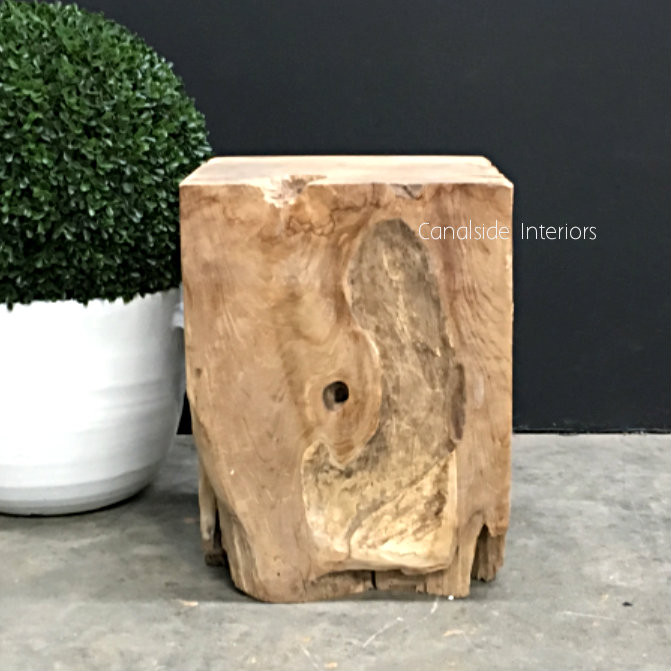 Square Organic Log Trunk Stools / Side Tables