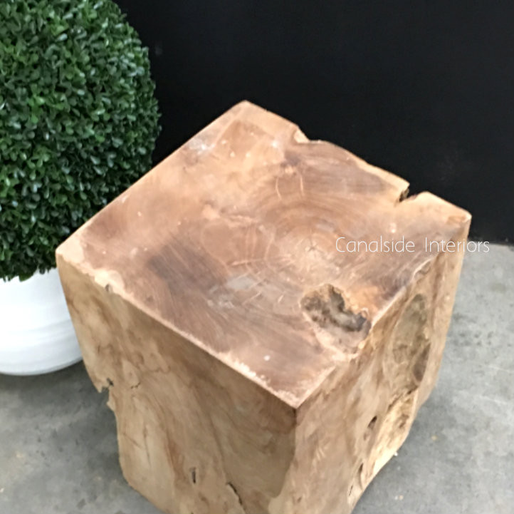 Square Organic Log Trunk Stools / Side Tables