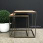 Slick Parquetry Nest Side Table - Distressed Gold