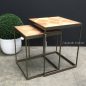 Slick Parquetry Nest Side Table - Distressed Gold