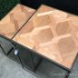 Slick Parquetry Nest Side Table - Distressed Gold