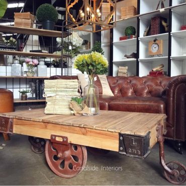 Cartage Industrial Coffee Table on Castors