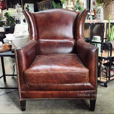 Wentworth Aged Leather Wingback