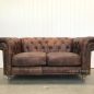 Pasadena Chesterfield 2-Seater Aged Leather Sofa